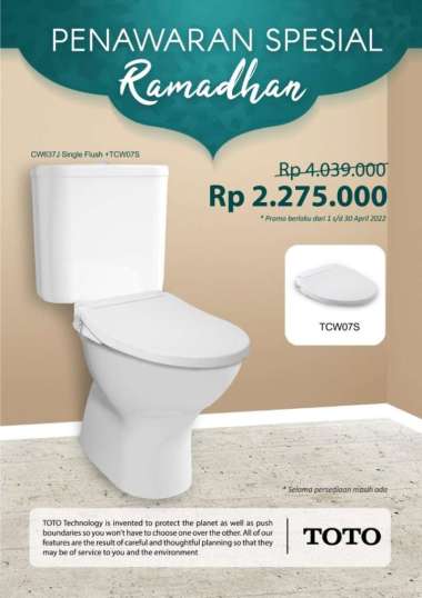 PROMO TOTO CW633JW/F SINGLE FLUSH + TCW07S