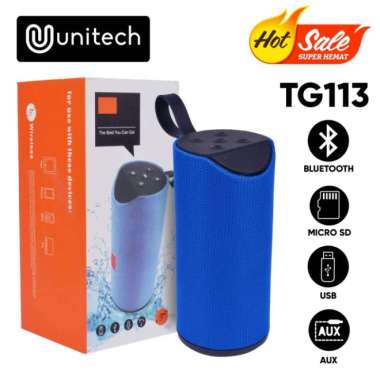Speaker Bluetooth Portable Super Bass TG113 Support Micro SD USB AUX Hitam warna