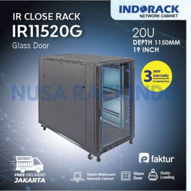 IR11520G - 20U Depth 1150mm Glass Door 19Inch - INDORACK