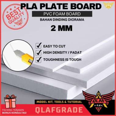 PLA PLATE BOARD PVC FOAM 2mm diorama dinding maket scale model