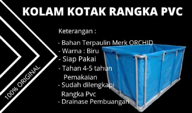 Kolam Terpal Kotak/Kolam Kotak Rangka PVC/Kolam Terpal Ikan/Kolam Ikan