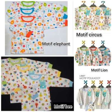 Libby - Baju Piyama Kaos Oblong Panjang Anak Bayi Print Motif SML Size M Polkadot