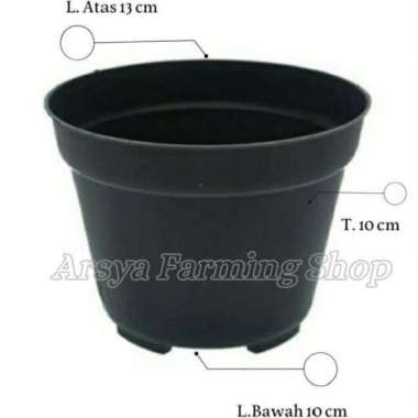 Pot 15 Cm Pot Tanaman 15 Cm / Pot Bunga 15 Cm Hitam