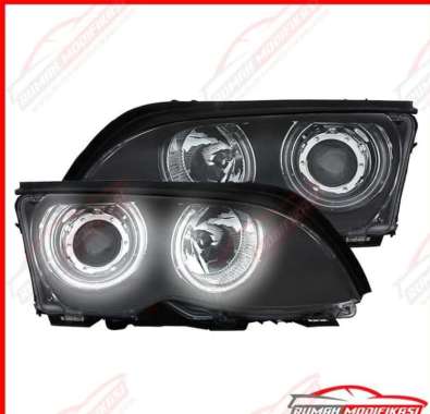 HEADLAMP - BMW E46 2002-2005 - EAGLEEYES - ANGEL EYES - BLACK