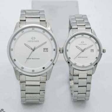 HEGNER 1659-1MS/LS - Jam Tangan Couple Original - Silver Wanita