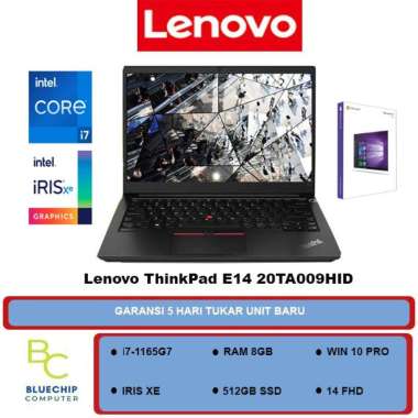 Laptop Lenovo ThinkPad E14 20TA009HID-i7-1165G7 8GB 512GB Nvi MX450'14