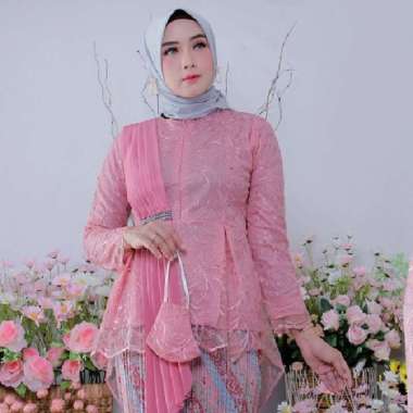 Atasan Kebaya Selendang Muslim / Kebaya Wanita /Kebaya Modern Selendang XL Dusty