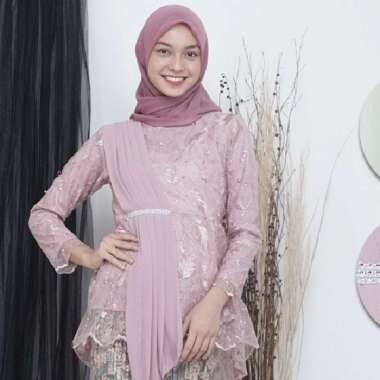 Atasan Kebaya Selendang Muslim / Kebaya Wanita /Kebaya Modern Selendang XL Rosegold