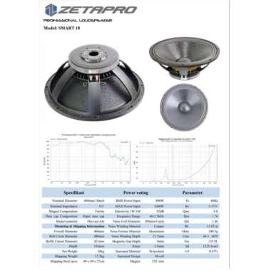 SPEAKER SUBWOOFER 18 INCH ZETAPRO SMART 18 ORIGINAL