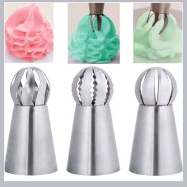 Spuit Rusia Ball Set 3pcs /Spuit Dekorasi Cupcake /Kue Tart