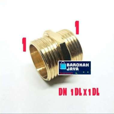 Indogo Dobel Nepel 1 x 1 inch DRAT LUAR Kuningan-Double Nipple/Nepple