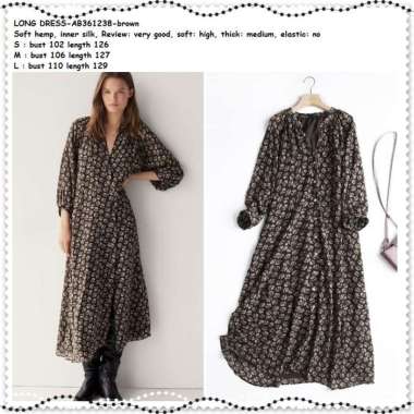 AB361238 Long Dress Midi Maxi Kemeja Panjang Wanita Korea Import Tunik