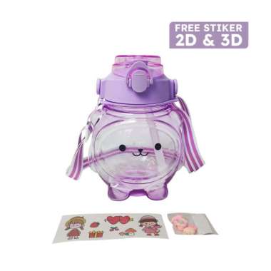 OEM SK C589 C592 Botol Minum Anak Boneka Bear Beruang 1 Liter Polos Gradasi / Tumbler Minum Anak Kar
