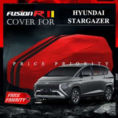 Body Cover / Sarung Mobil Warna Hyundai Stargazer Waterproof Anti Air Hitam List Merah
