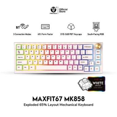 Fantech MAXFIT67 MK858 Wireless Mechanical Keyboard Gaming White White
