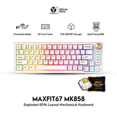 Fantech MAXFIT67 MK858 Wireless Mechanical Keyboard Gaming White Yellow
