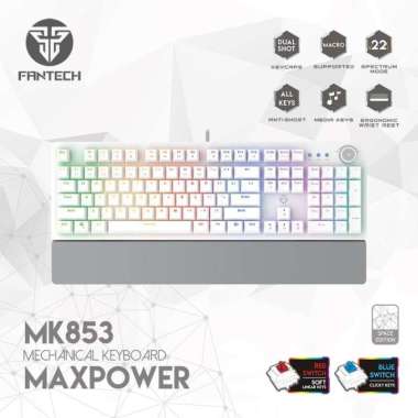 Fantech MAXPOWER MK853 Mechanical Keyboard Gaming SPACE EDITION WHITE RED