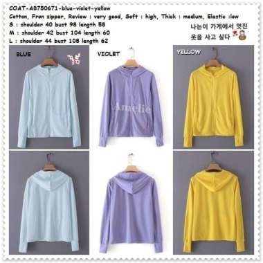 AB750671 Sporty Jaket Jacket Hoodie Cardigan Wanita Korea Import