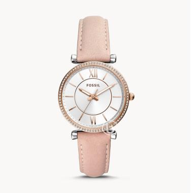 FOSSIL Carlie Three-Hand Terracotta Original Jam Tangan Wanita Silver Pink