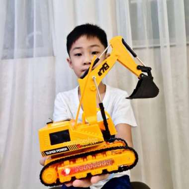 RC excavator mainan Mobil remote control excavator truck konstruksi Multicolor