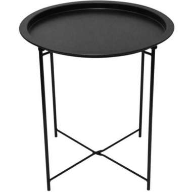 Meja makan bulat meja cafe meja outdoor meja teras minimalis meja besi Hitam