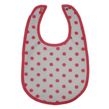 Slabber Crt Besar Celemek Bayi Polkadot Peach