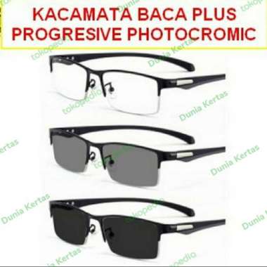 Kacamata Baca Plus Progressive Photocromic Model Half Frame plus3