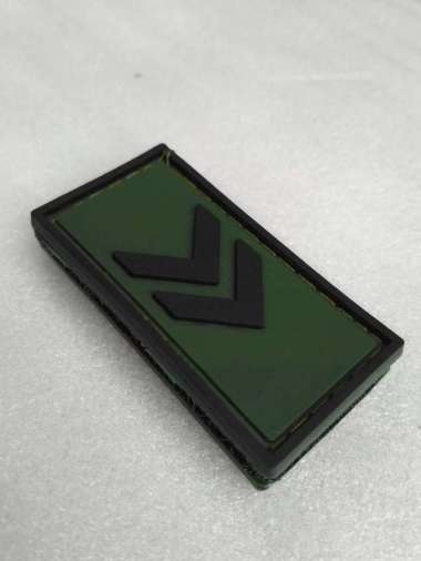 patch rubber pangkat bengkok 2 hijau gelap