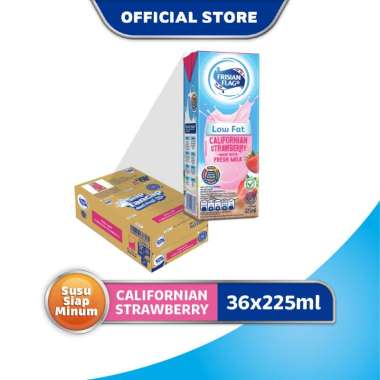 Promo Harga Frisian Flag Susu UHT Purefarm Low Fat Strawberry 225 ml - Blibli