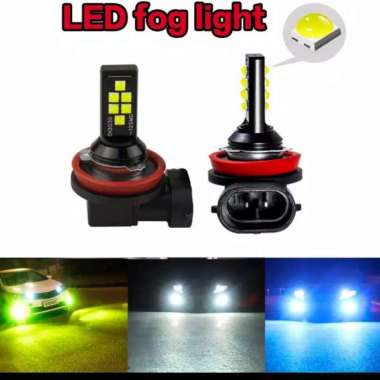 2pcs Bola Lampu Led H1 H3 H4 H7 H11 H8 Super Terang 3030smd 9005 9006 yellow(Orange) - H7