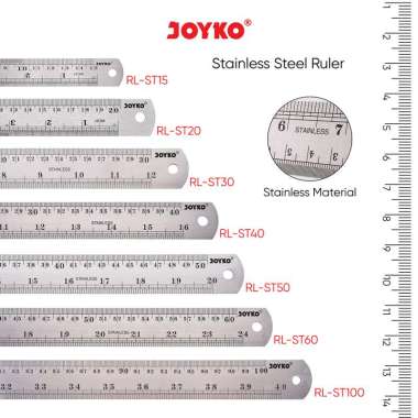 Joyko Stainless Steel Ruler Penggaris Besi RL-ST40