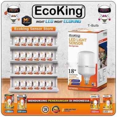 ECOKING 18w Lampu bohlam LED Sensor Cahaya 18watt ESS-818DL automatic putih