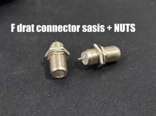 I F Drat Connector + Nuts - female F drat sasis nuts Silver