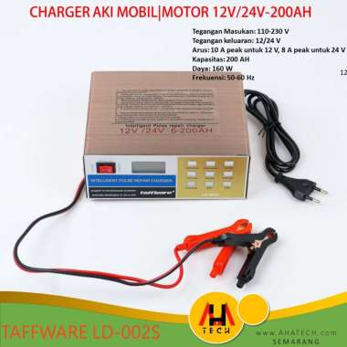 Charger Aki Mobil | Motor 12V 200 AH taffware LD002S - Gold