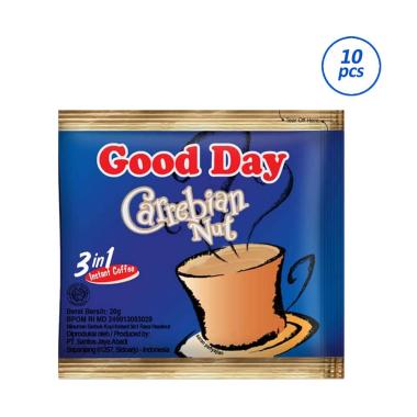 Promo Harga Good Day Instant Coffee 3 in 1 Carrebian Nut per 10 sachet 20 gr - Blibli