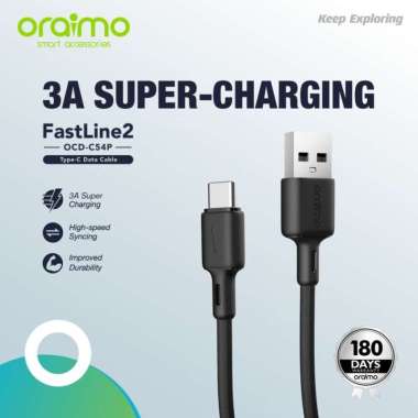 Oraimo Fastline 2 Kabel Data Type-C 3A Fast Charging 1,5M - OCD-C54P