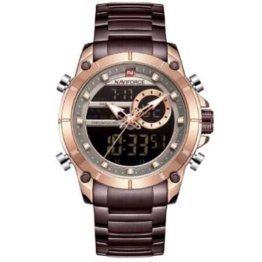 JAM TANGAN NAVIFORCE 9163 M2 JAM NAVIFORCE ORIGINAL 9163 LA - STAINLESS STEEL BROWN JAM TANGAN NAVYF