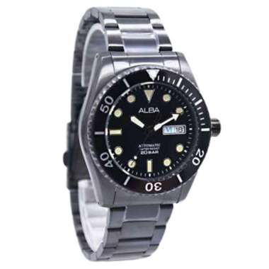 Jam Tangan Alba AL4331 - Automatic Pria Stainless Steel 43mm Hitam WR10bar