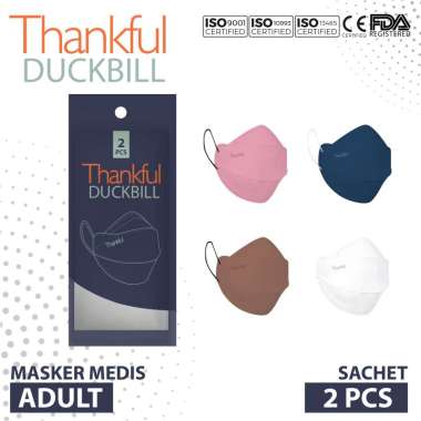 THANKFUL Duckbill Earloop Medical Face Mask – Sachet White