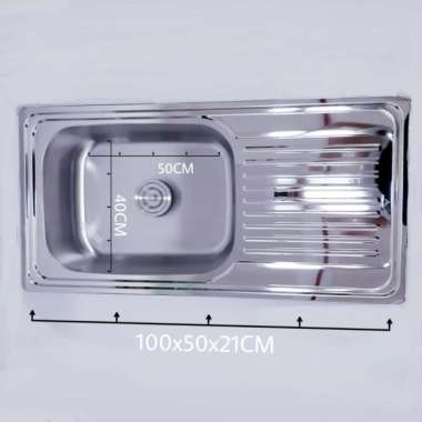 Kitchen sink Bak cuci piring 1 satu lubang 100 cm stainless (besar) TERBAIK Multicolor