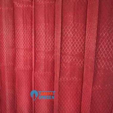 Gorden Jendela, Gorden Pintu, Gorden Local, Gorden Tebal Motif Panesa Merah