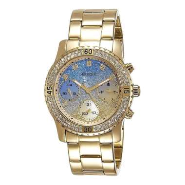 GUESS Gold Confetti Crystal Pave Multifunction Original GW0774.L2 Jam Tangan Wanita