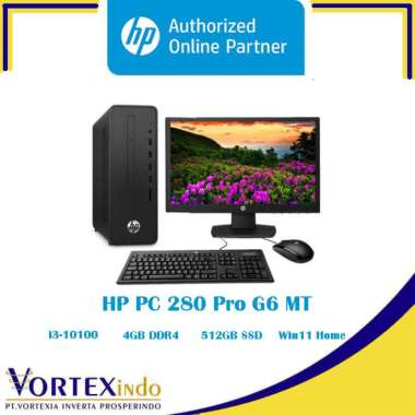 PC DESKTOP HP 280 Pro G6 MT 62G66PA 3-10100 4GB 512GB 19.5" FHD P204V