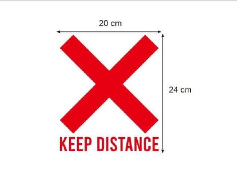 Sticker Kursi Meja Bangku Silang Dilarang Duduk Keep Distance Safety