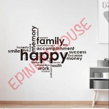 Stiker Dinding Happy Family Work Health Wallstiker Office Kantor Kata