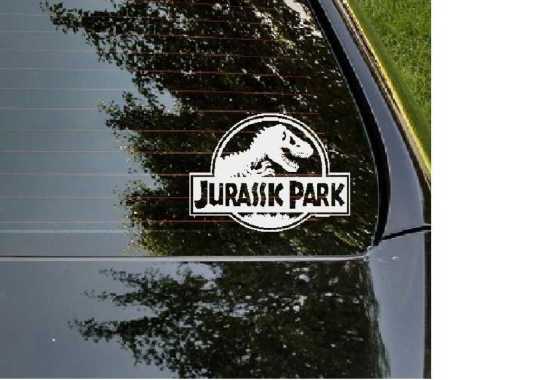 Stiker Jurrasic Park Film Dino Siluet Mobil Kaca Motor Laptop Helm HP Hitam