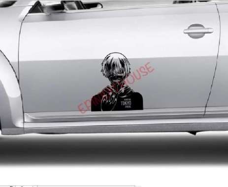 Stiker Kanekizi Tokyo Ghoul Anime Manga Cutting Mobil Truk Kaca Motor Hitam