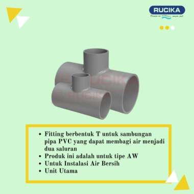Tee PVC AW RUCIKA 1" x 3/4" Inch