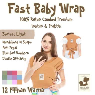 Mere et moi Fast Baby Wrap / Gendongan Kaos Bayi Sage Green Ukuran M