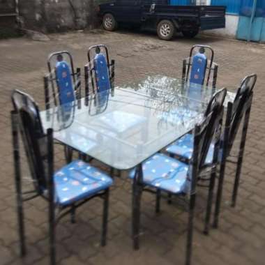 Meja Makan Kaca 6 Kursi Belgia (Promo Harga)